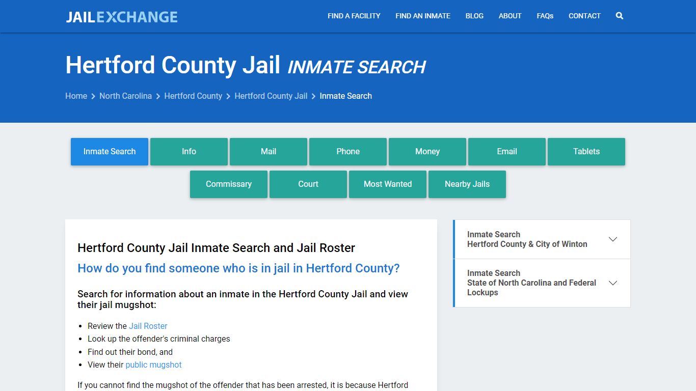 Inmate Search: Roster & Mugshots - Hertford County Jail, NC